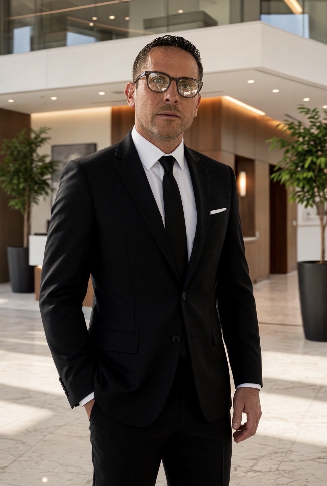 Ryan Calkins in professional attire